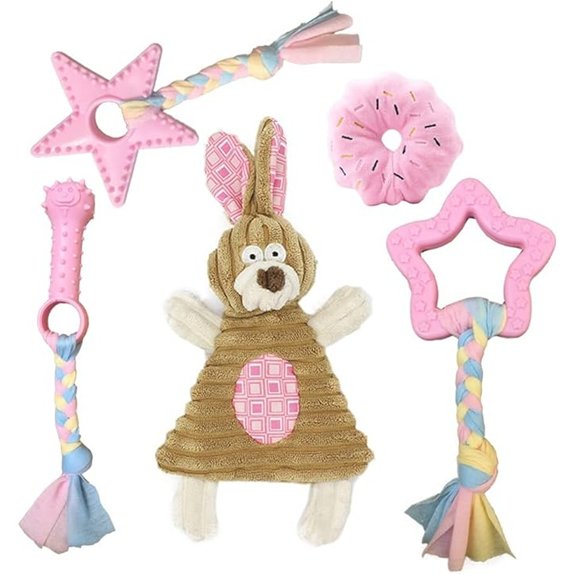 Puppy Teething & Crinkle Chew Toys (5-Pack)