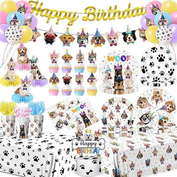 Dog Birthday Party Supplies - Puppy Tableware Kit