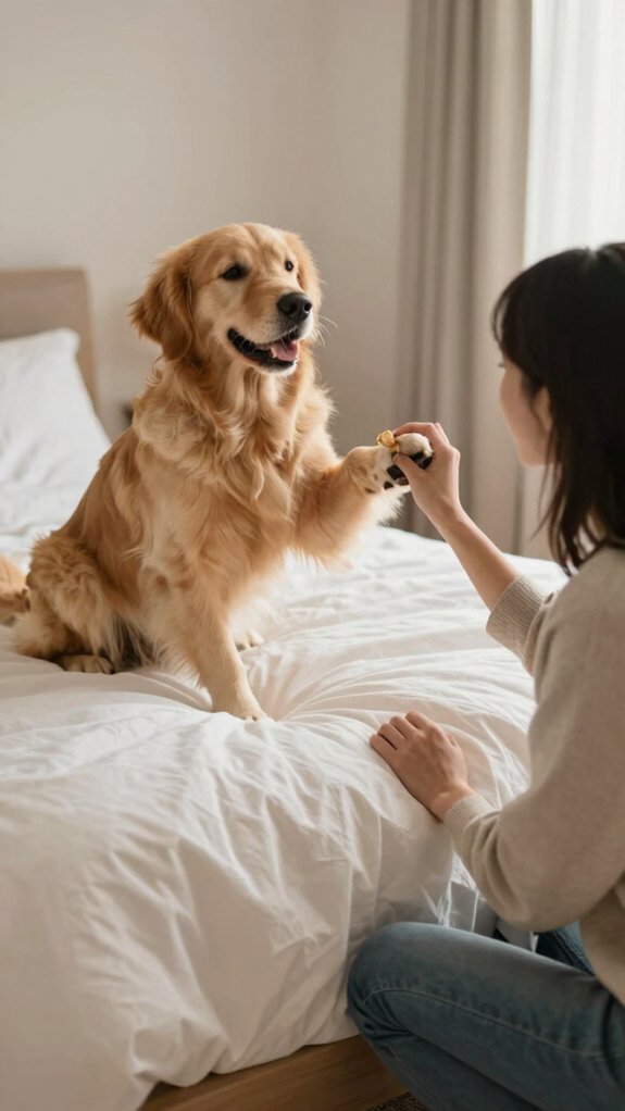 teach dog go to mat