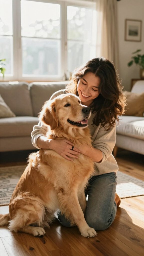 teach dog to hug