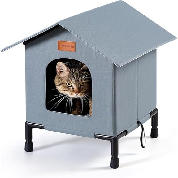 Insulated Weatherproof Outdoor Cat Shelter (Medium Grey)