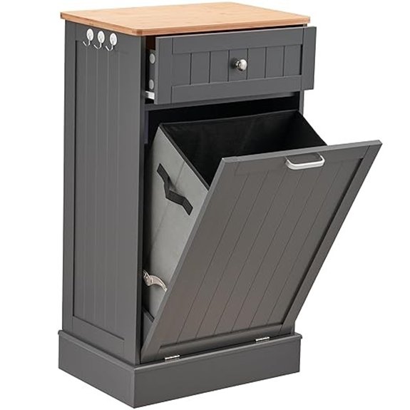 AHB Tilt Out Trash Cabinet 13 Gallons Grey