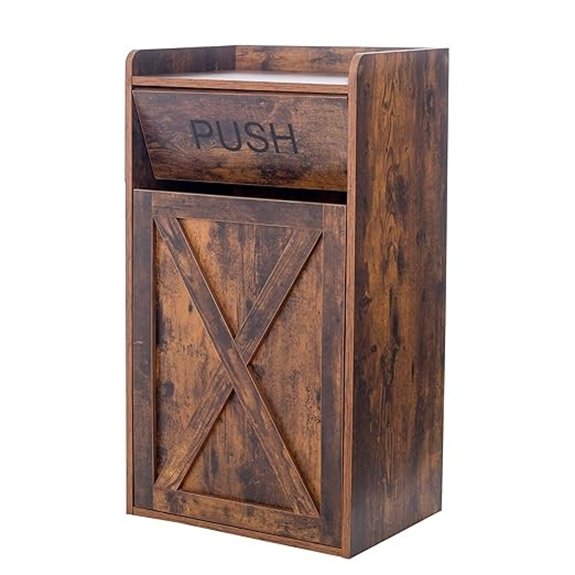 13 Gallon Tilt-Out Hidden Trash Cabinet Brown