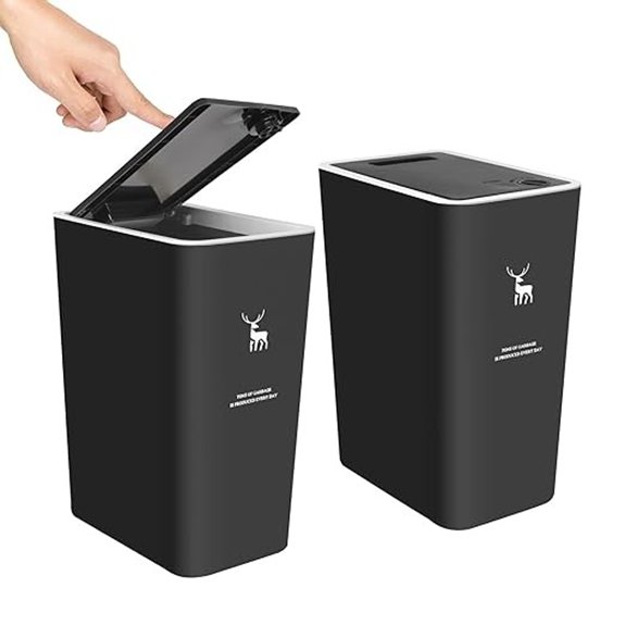 XPIY 2-Pack 4 Gallon Press Top Trash Can