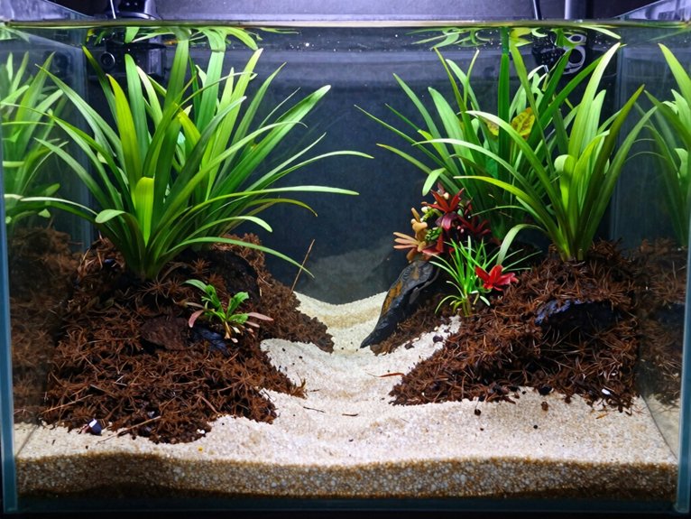 aquasoil bordered central sand path