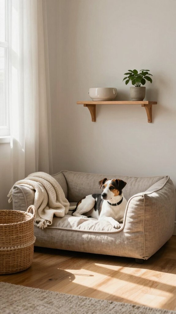bedroom calming dog nook
