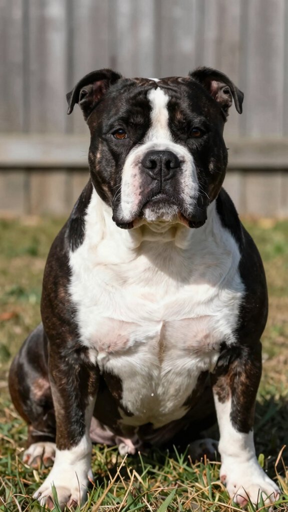 black and white american bulldog