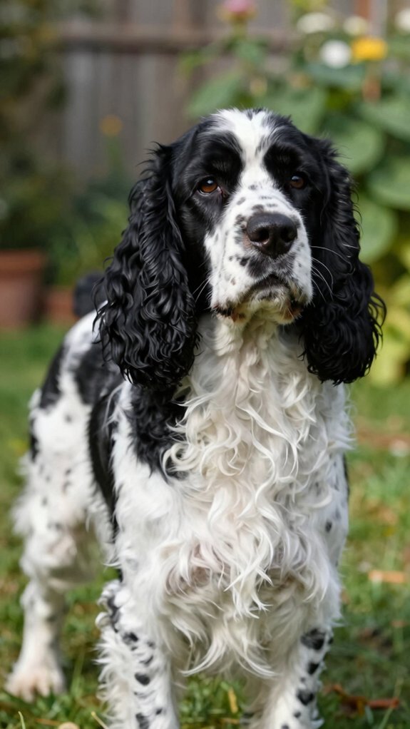 black and white wavy cocker spaniel