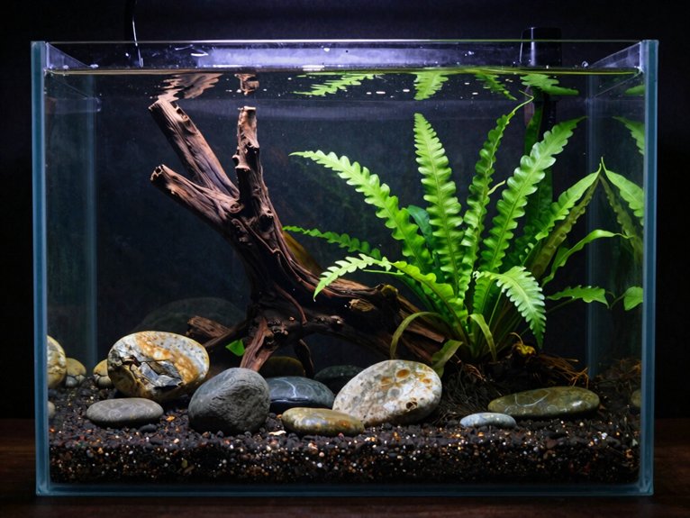 calm low tech planted aquarium