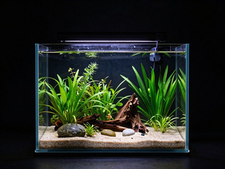 calm minimalist planted aquarium