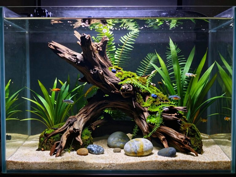 central island focal aquascape centerpiece