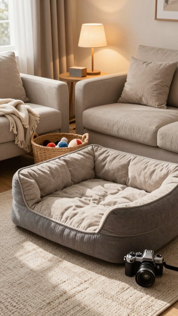 cozy built in dog nook