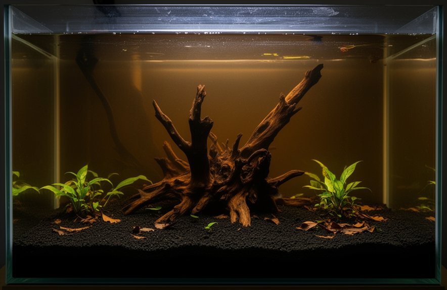 dark sand with driftwood