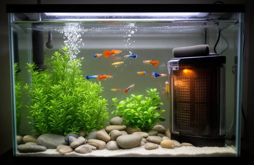 dense planted guppy nursery