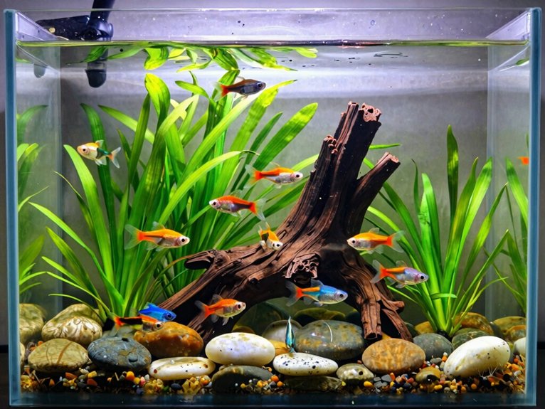 dense planted peaceful guppy community