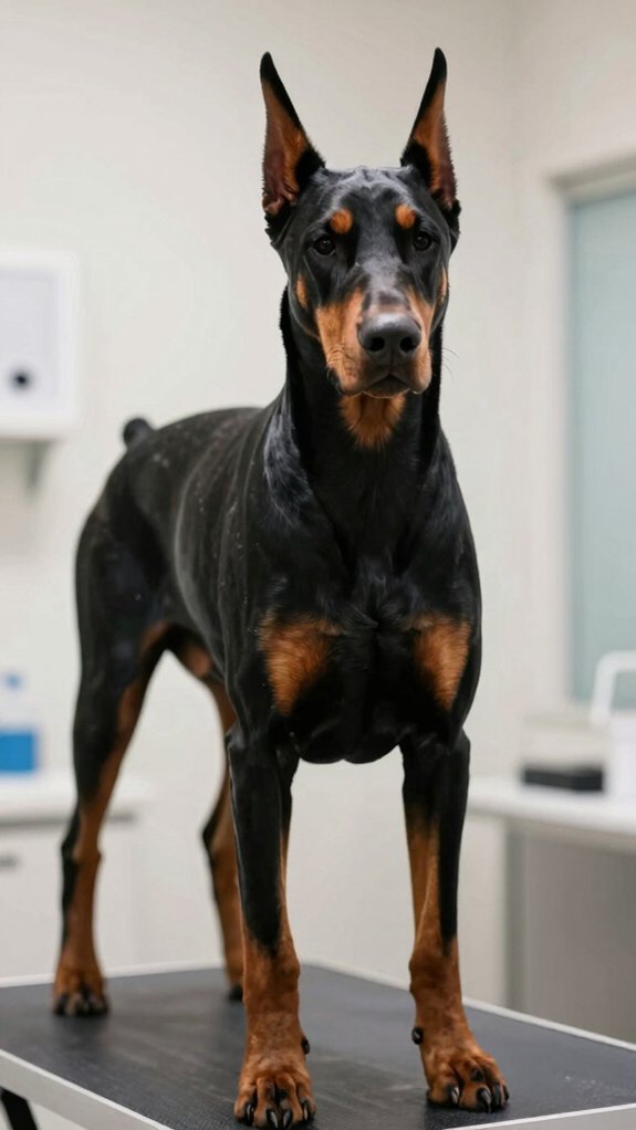 doberman specific cardiac and dermatologic
