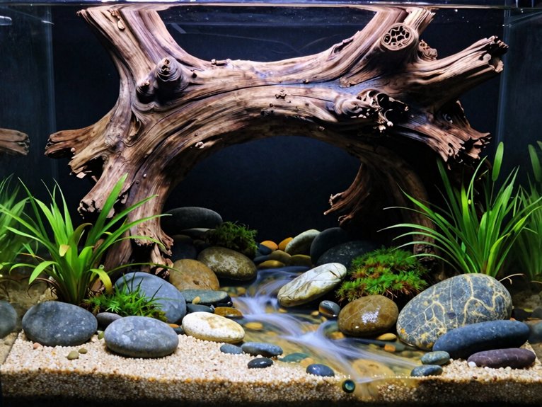 driftwood riverbank aquascape setup