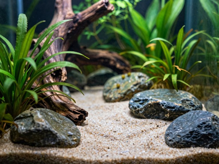 edge rocks define sand flow