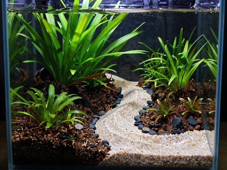 hidden edging prevents soil mixing
