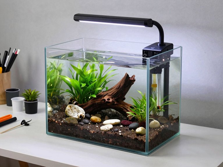 live planted ecological aquarium setup