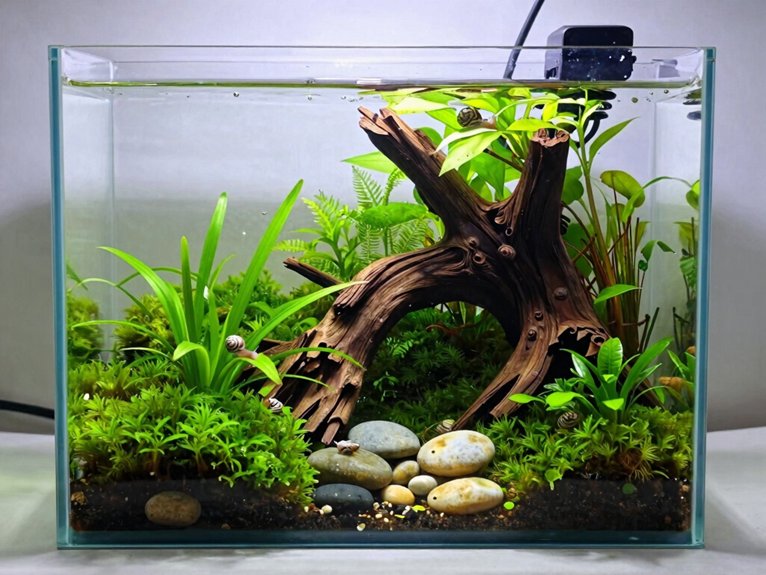 low maintenance planted snail tank