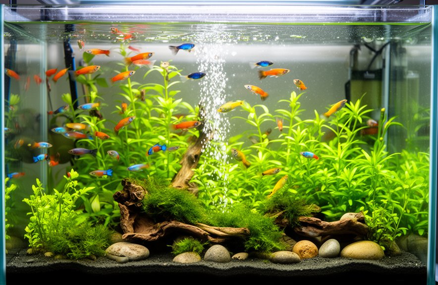 low tech planted guppy tank