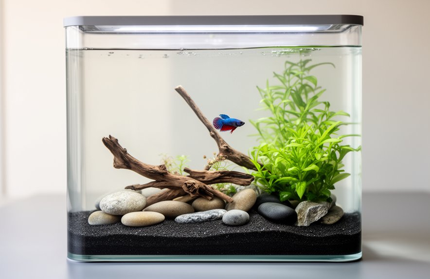 minimal zen betta aquascape