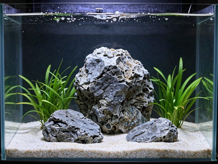 minimalist dominant stone aquascape design
