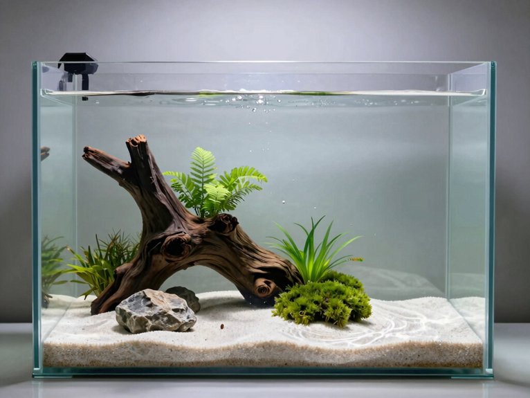 minimalist zen aquascape composition