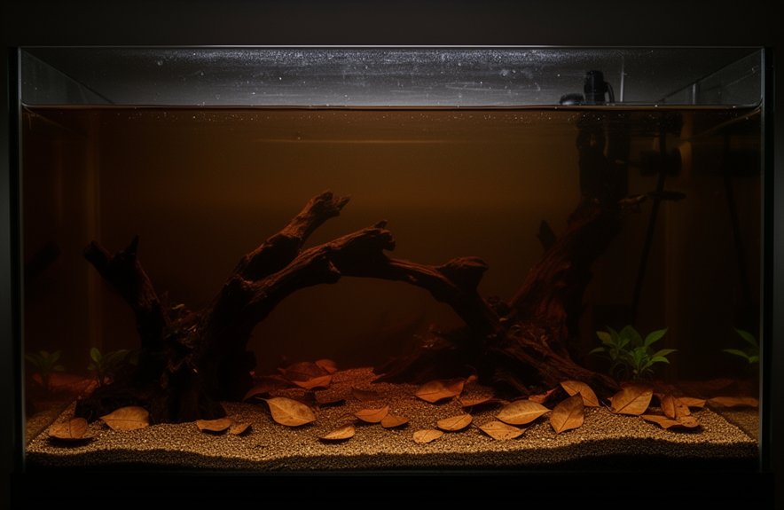 moody dim blackwater aquarium ambiance