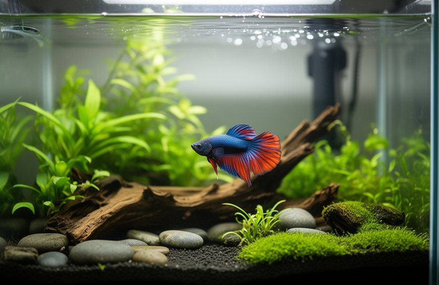 nano planted betta aquarium setup