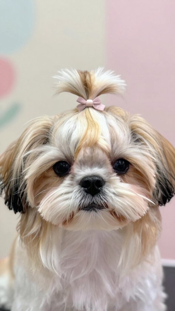 neat top knot keeps eyes clear