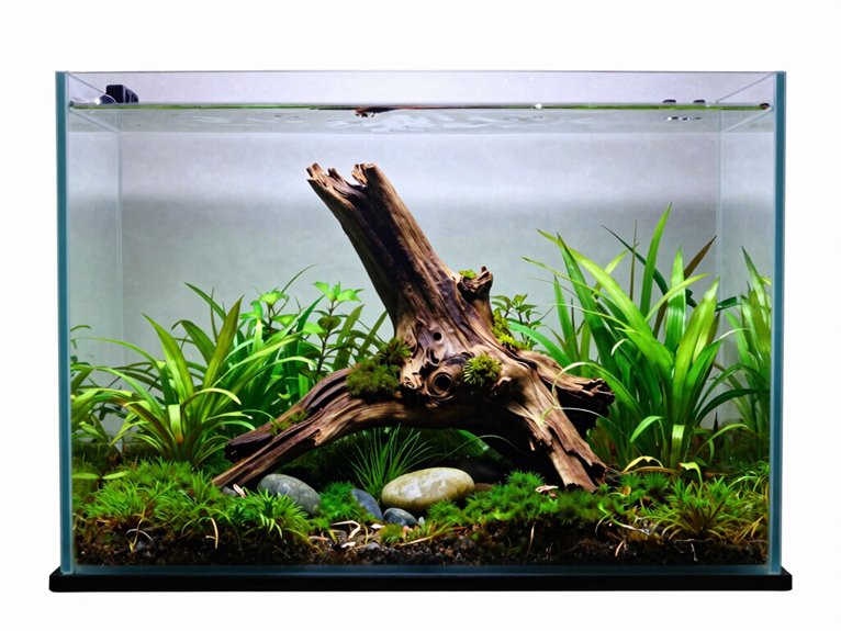 off center single driftwood focal