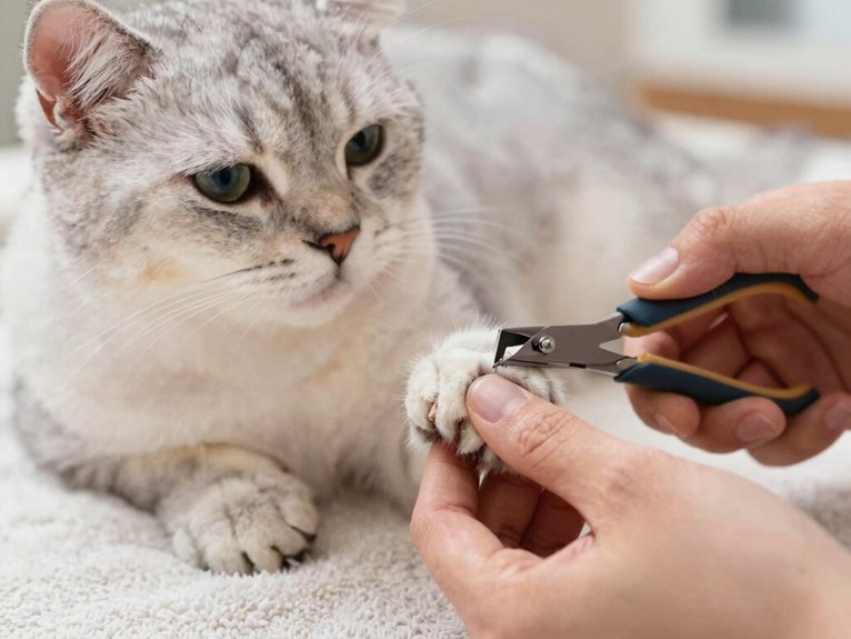 one nail calm cat