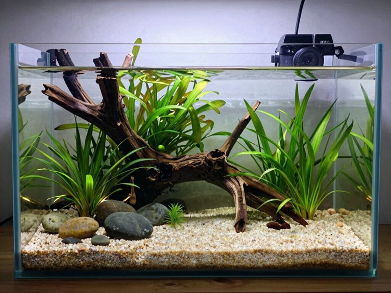open center minimalist planted aquascape