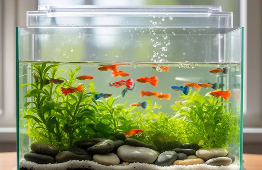 open midwater guppy display