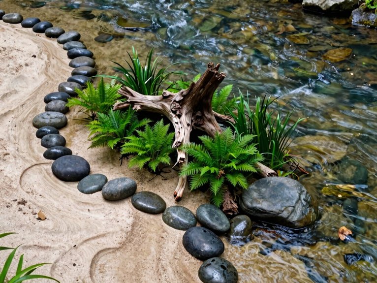 raised driftwood island river
