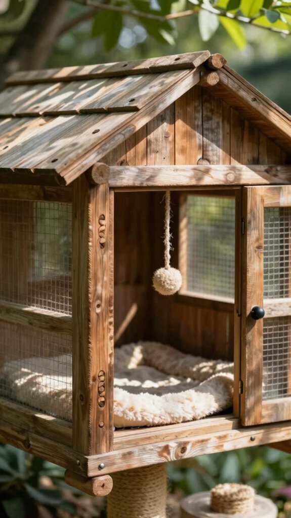 rustic cedar catio with ramp