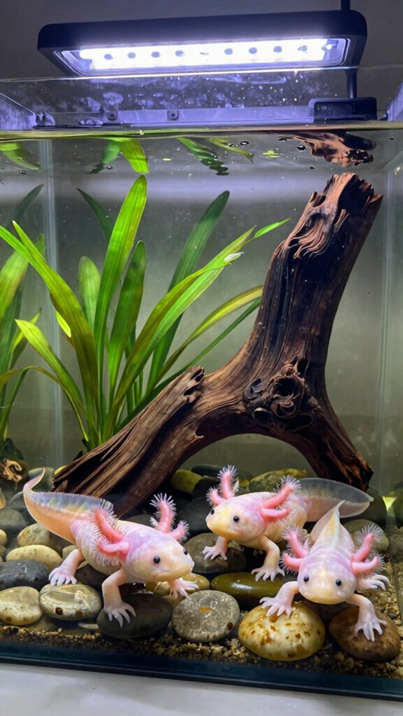 safe simple aesthetic axolotl tanks
