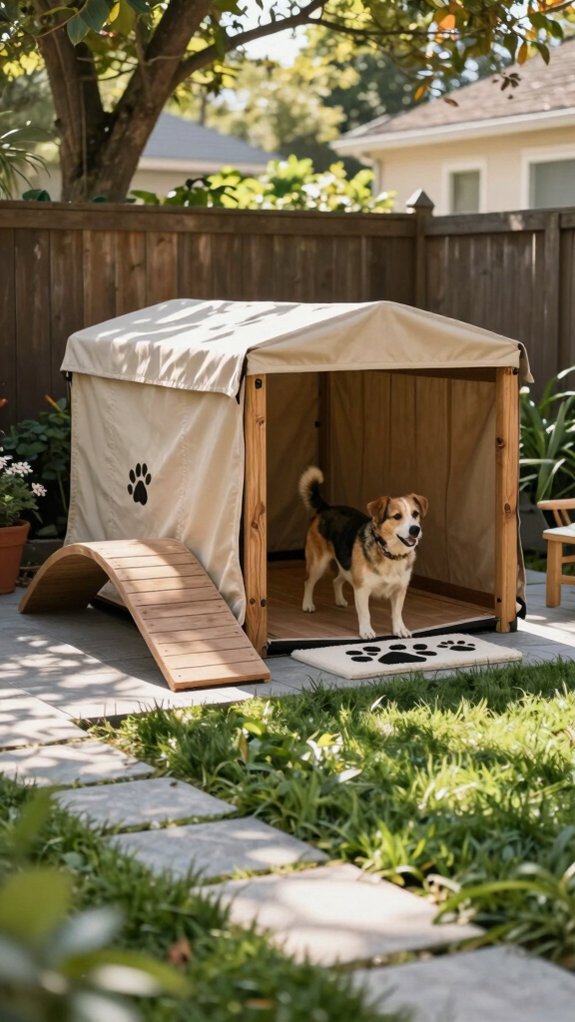shaded weatherproof dog run