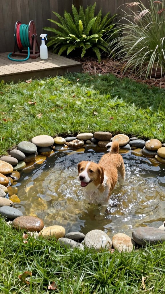 shady dog water playtime