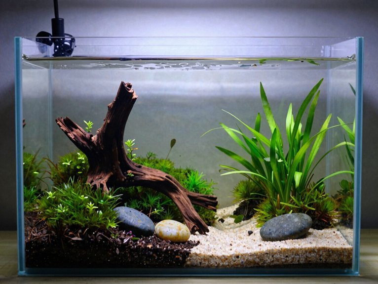 single stone minimalist planted layout