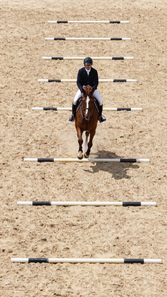 six evenly spaced canter poles