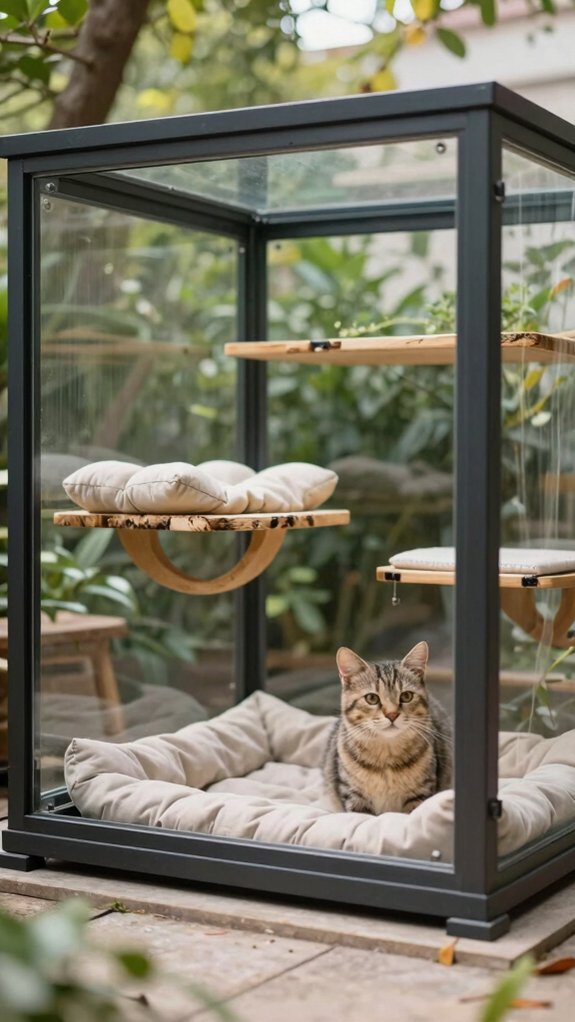sleek luxury glass catio