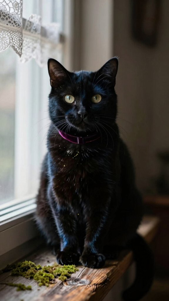 sleek mysterious sweet black cat