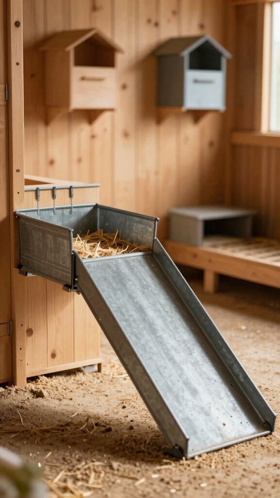 slide out tray for easy coop cleaning