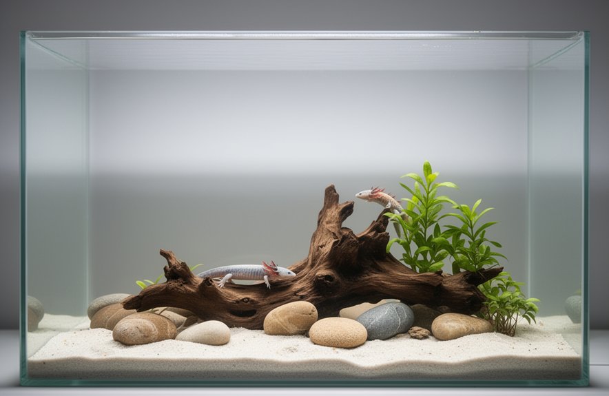 soaked driftwood with plants