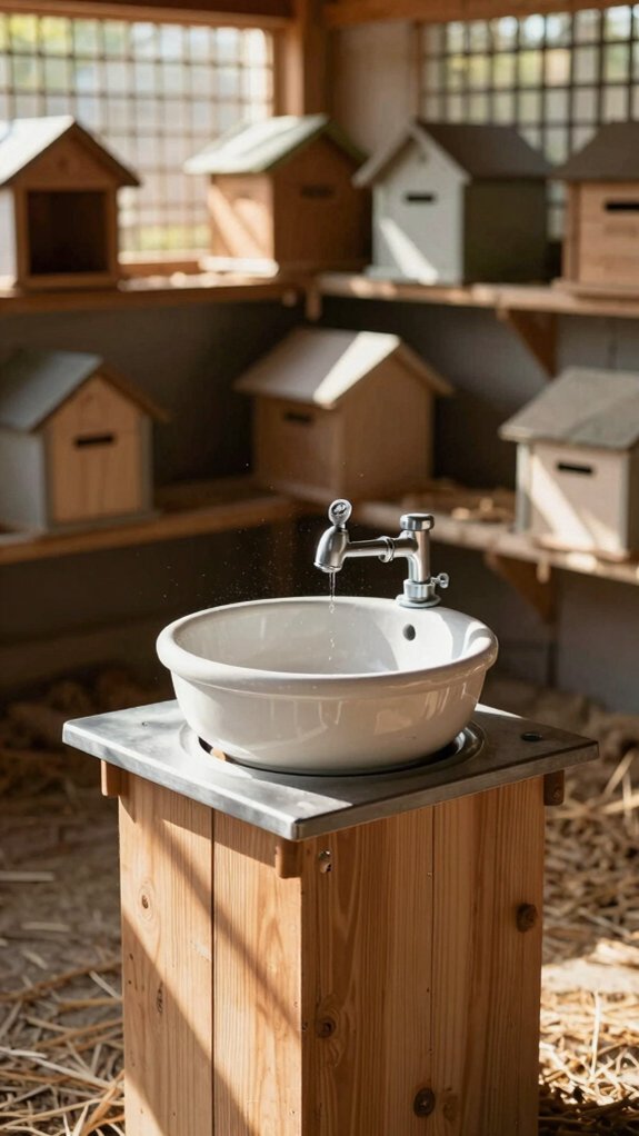 spill proof automatic waterer setup