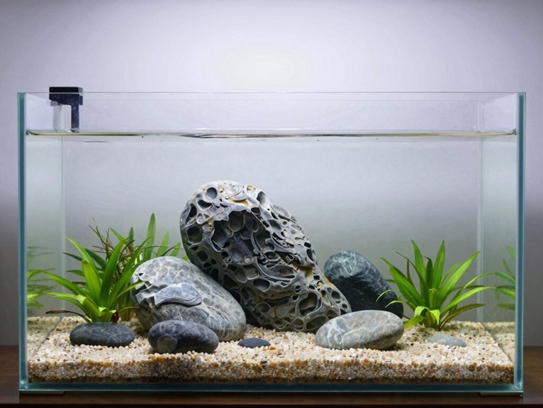 symmetrical iwagumi aquascape with co2