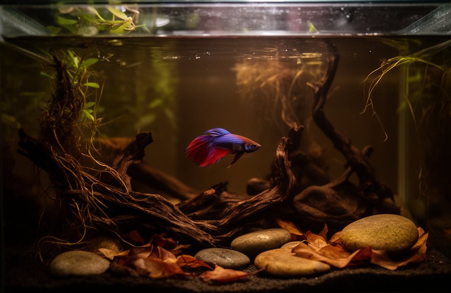 tea stained driftwood betta habitat